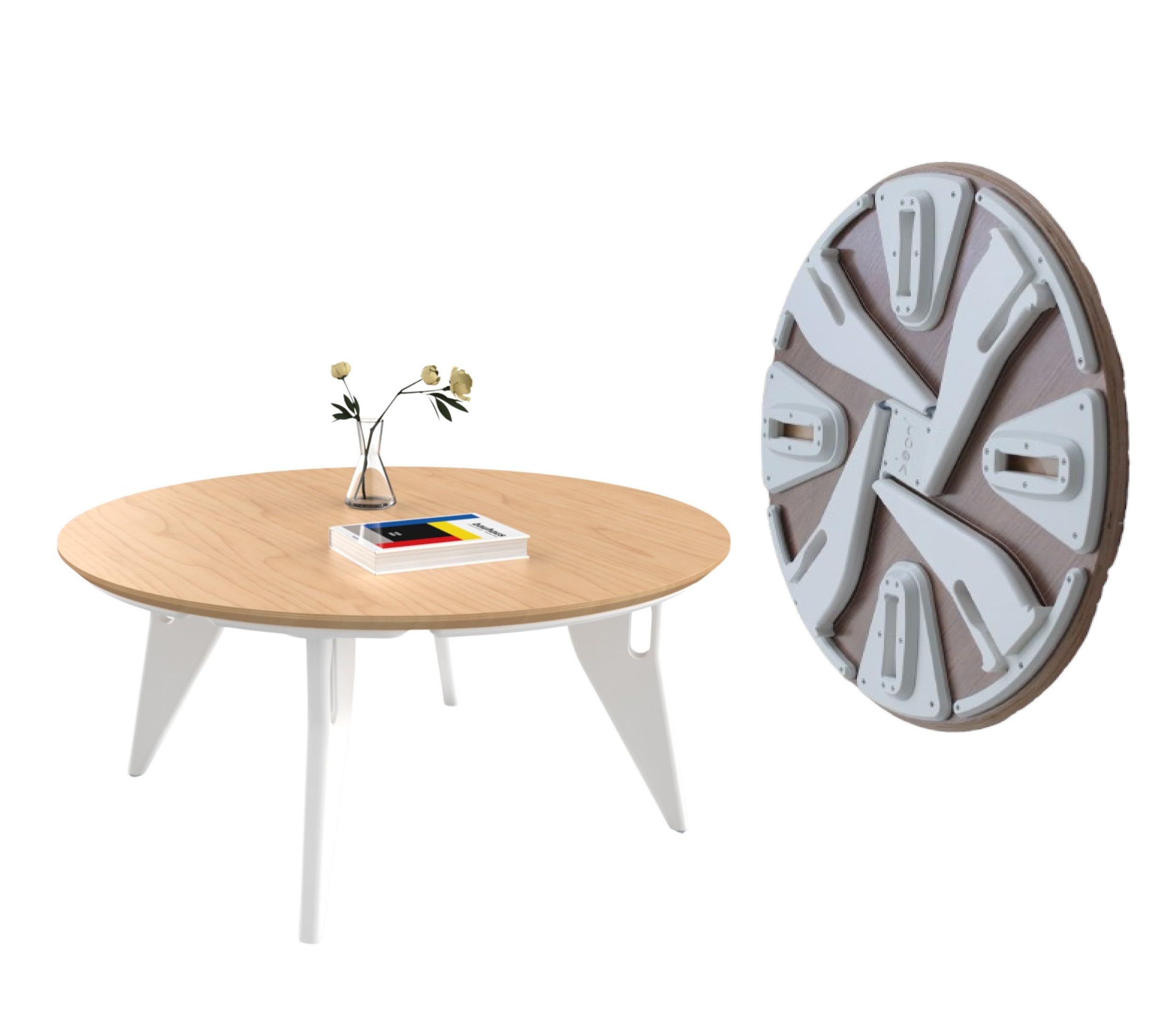 Amazon.com: HOEK Round Work from Home Table - Collapsible Desk